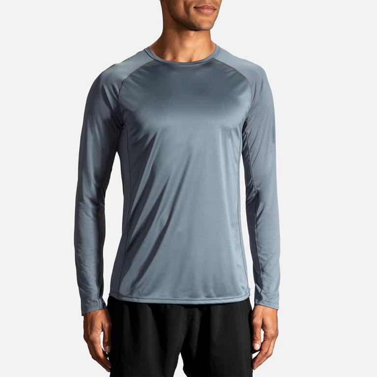 Brooks Mens Stealth Long Sleeve Running Shirt - Blue (657390-HXO)